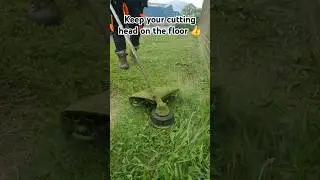 How to cut down long grass with a string trimmer / strimmer / weed whacker  #shorts #diy #gardening