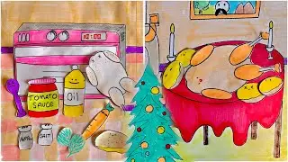 🎄paper diy🎄Christmas Turkey 🍗😋 ASMR | papercooking👨🏻&zwj;🍳😍