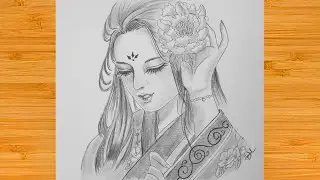 How To Draw Princess In Chinese || Semi Realistic Traditional Chinese Girl Sketch