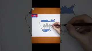Cambodia map drawing 🇰🇭 | How to draw Cambodia map