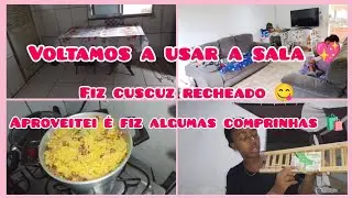 Fizemos algumas mudanças aqui em casa💖| fiz cuscuz recheado 😋| fiz algumas comprinhas 🛍️