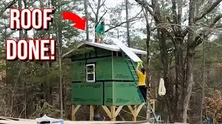 TENACITY - Its What Gets The Roof DONE! | Tiny House Play Tree House On Our Cabin Homestead Build