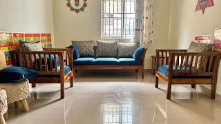 New sofa set review from amazon with cushions.