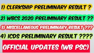 Psc All Exam Result News #Wbcs #Icds #Clerkship #Food si #Miscellaneous #Fire operator #Motor