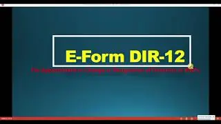 How to file company e-Form DIR 12 for Appointment, Resignation of Director & change in designation