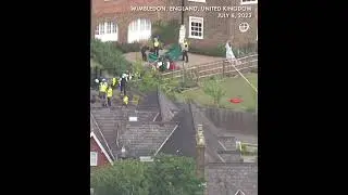Aerial footage shows car collided with a school building in London, 7 children among 9 hurt