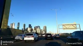 Evening drive to Melbourne CBD from the western suburbs, Australia