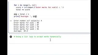 Write a program in Python to Calculate average marks