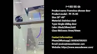 American style large roller single sliding door bathroom glass partition shower door#showerdoors