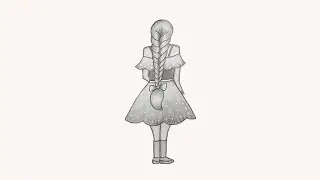 How to draw a Girl in a Beautiful Dress with long Braided Hairstyle | Pencil sketch for beginner