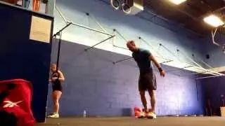 8 min AMRAP burpees with 6