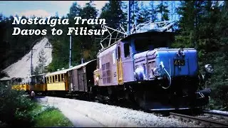 Historical Train Davos Platz to Filisur in Graubunden Switzerland