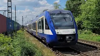 Transdev RheinRuhr 648 365 + 648 364 lichtgroetend te Rheinhausen Ost