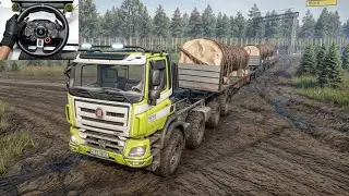 SnowRunner - Pulling  Large Size Loaded Trailer With Tatra Phoenix | Logitech G29 Gameplay | #856