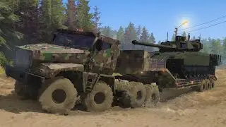 Spintires Mudrunner - Ural Alligator 8x8  - Military Offroad Trailer Transporting Tank