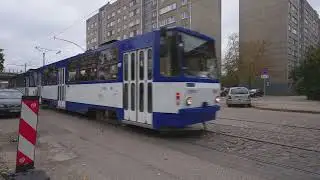 Latvia, Riga, tram 7 ride from Krasta masīvs to Kronvalda bulvāris