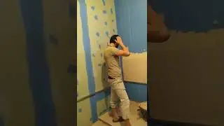 bathroom tiling process процесс укладки плитки в ванной #tile #плитка