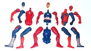 AVENGERS TOYS ACTION FIGURES, Iron-man vs Captain america vs Red-spiderman 
