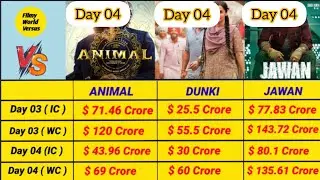 Animal Vs Dunki vs Jawan Movie Day 04 Box office collection Comparison 2023 |  #viralvideo #dunki