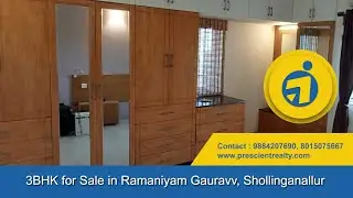 3BHK for sale in Ramaniyam Gauravv, Shollinganallur,OMR, Chennai! Ct. 8015075667