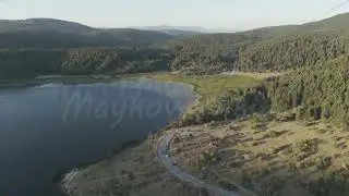 D-Log M. Bolu, Turkey. Abant - Large freshwater lake surrounded by mountains and forest with pict...