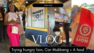 VLOG | Checking out the New Hungry lion  | Is the hype worth it? | Food Tasting | Car Mukbang 