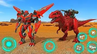 Dino Robot Transformation car bike jet game 2026 maga Dinosaur Fight in city Android Gameplay
