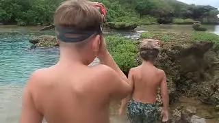 Exploring the pool in Guam!