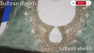 ✨Trending 🦪Stone Work Neck Designing 💫 Neck Hend Embroidery Designing For Beginners Needle 🪡🧵