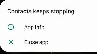 how to fix contacts keeps stopping android