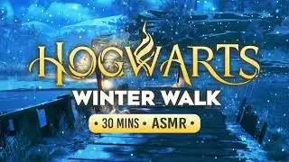 Silent Winter Walk at Hogwarts | Snowy First-Person ASMR ❄️