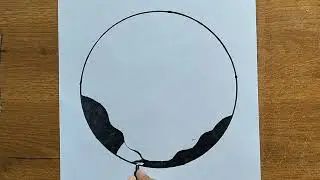 Beautiful Circle Scenery Drawing || Scenery Painting | Saniya Patel