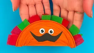 DIY Taco Paper Plate Craft 🌮 | Fun Mexican Food Craft for Kids #diy #craft #craftyfun #kids