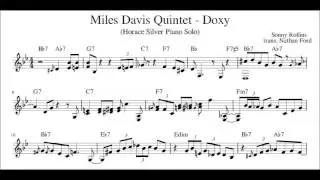 Miles Davis Quintet - Doxy [Horace Silver Piano Solo Transcription]