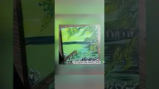 Easy Green Landscape Painting Tutorial | Calm Lake Scenery | Acrylic Painting
