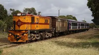 Cockle Train transfer with #844 leaving Goolwa Depot