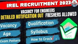 IREL RECRUITMENT 2023 | IREL Syllabus and exam pattern | Fresher jobs |#irelrecruitment #carrier
