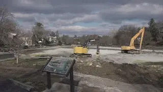 Historic lake in Boiling Springs drained for renovations