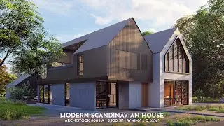 4-Bedroom Modern Scandinavian Barn House with a Detached Garage | 41’-0” W x 62’-6” D [Full Video]