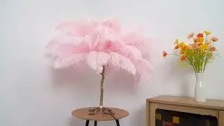 Ostrich Feather Table Lamp