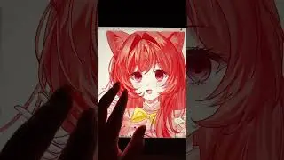 Mesmerizing Digital Art: Painting HUGE Anime Eyes | Red Cat Girl Speedpaint (Procreate/Clip Studio)💙