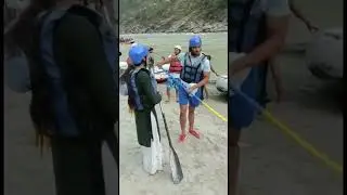 Rafting 🏊🌊🚣🏻&zwj;♀️#shorts #video #enjoy #fun #rafting #waterfall #swimming #funny