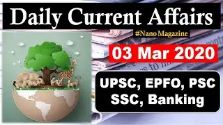 3 March Daily Current Affairs 2020 | The Hindu | PIB News in Hindi By Veer | Nano Magazine | SLV