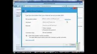 How to setup a dial up connection in Microsoft Windows Server 2012