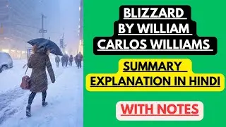 Blizzard by William Carlos Williams | Summary Explanation in Hindi with Notes