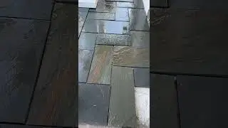 Bluestone patio dry set and hosed down to color test #bluestone #construction #stonemason