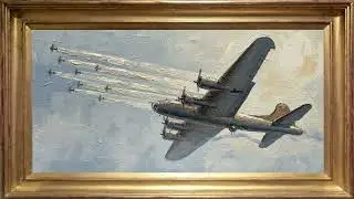 Masters of the Air Ambience | Framed Oil Painting TV Art & Cinematic Music Mix🇺🇸✈️⛅️
