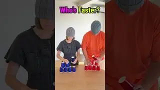 🙈BLIND CUP PYRAMID CHALLENGE🔥 #shorts