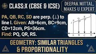 PA, QB, RC & SD are perpendicular on line l. if AB=6cm,BC=9cm, CD=12cm,PS=36cm, find PQ,QR,RS