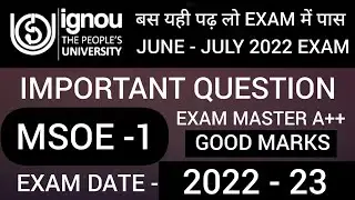 msoe 001 important questions | msoe 001 important questions in hindi | msoe 001 NOTES 2022 Exam